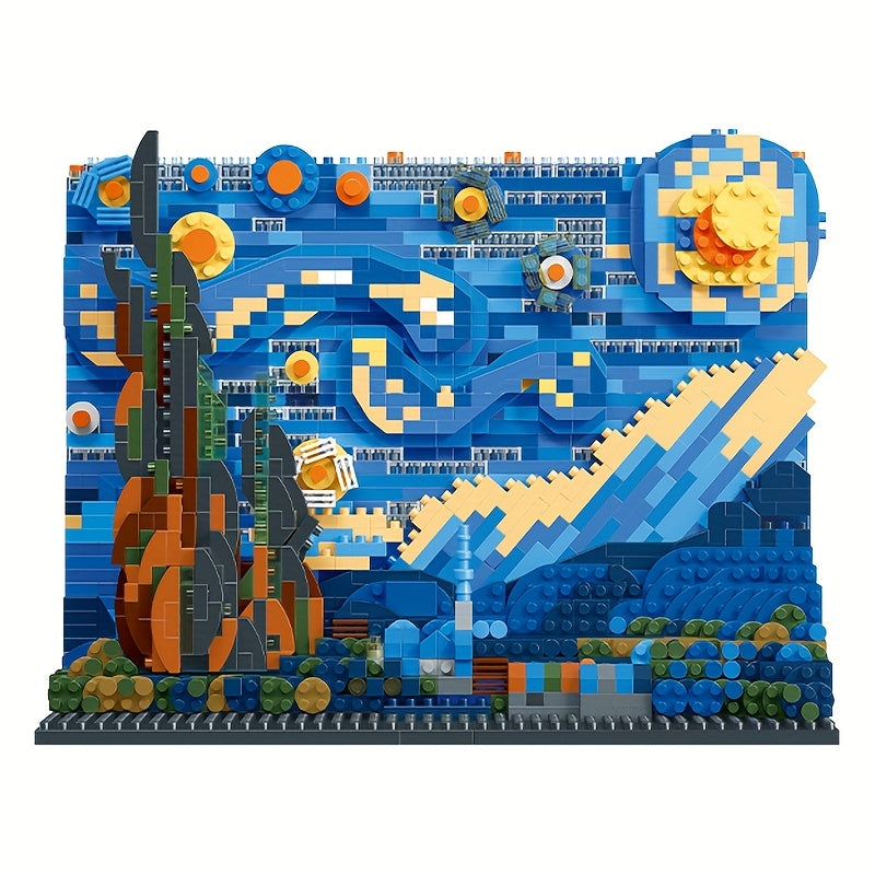Set de Blocs Starry Night 1850pcs – Puzzle 3D Mini Briques ABS pour Adultes & Fans d’Art