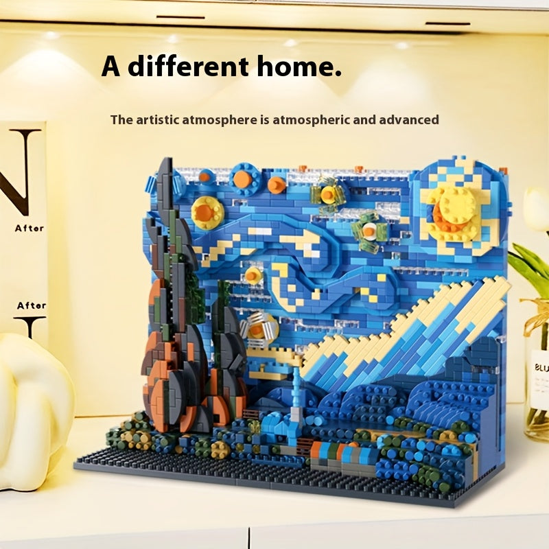 Set de Blocs Starry Night 1850pcs – Puzzle 3D Mini Briques ABS pour Adultes & Fans d’Art