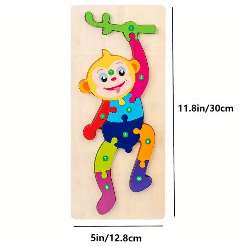 Puzzle Éducatif d'Animaux pour Enfants | Puzzle d'Apprentissage en Bois avec Boucles - Pour Enfants de 3 à 6 Ans King of Toys