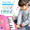 2 en 1 Piano Clavier pour Bébé Filles & Tapis de Batterie avec Baguettes - Jouets Musicaux d'Éveil Sensoriel Speelgoed Koning