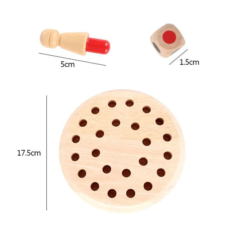 Jeu d'Échecs Mémoire en Bois pour Tout-Petits et Enfants l Montessori 3,4,5,6,7,8 Ans Garçons & Filles King of Toys
