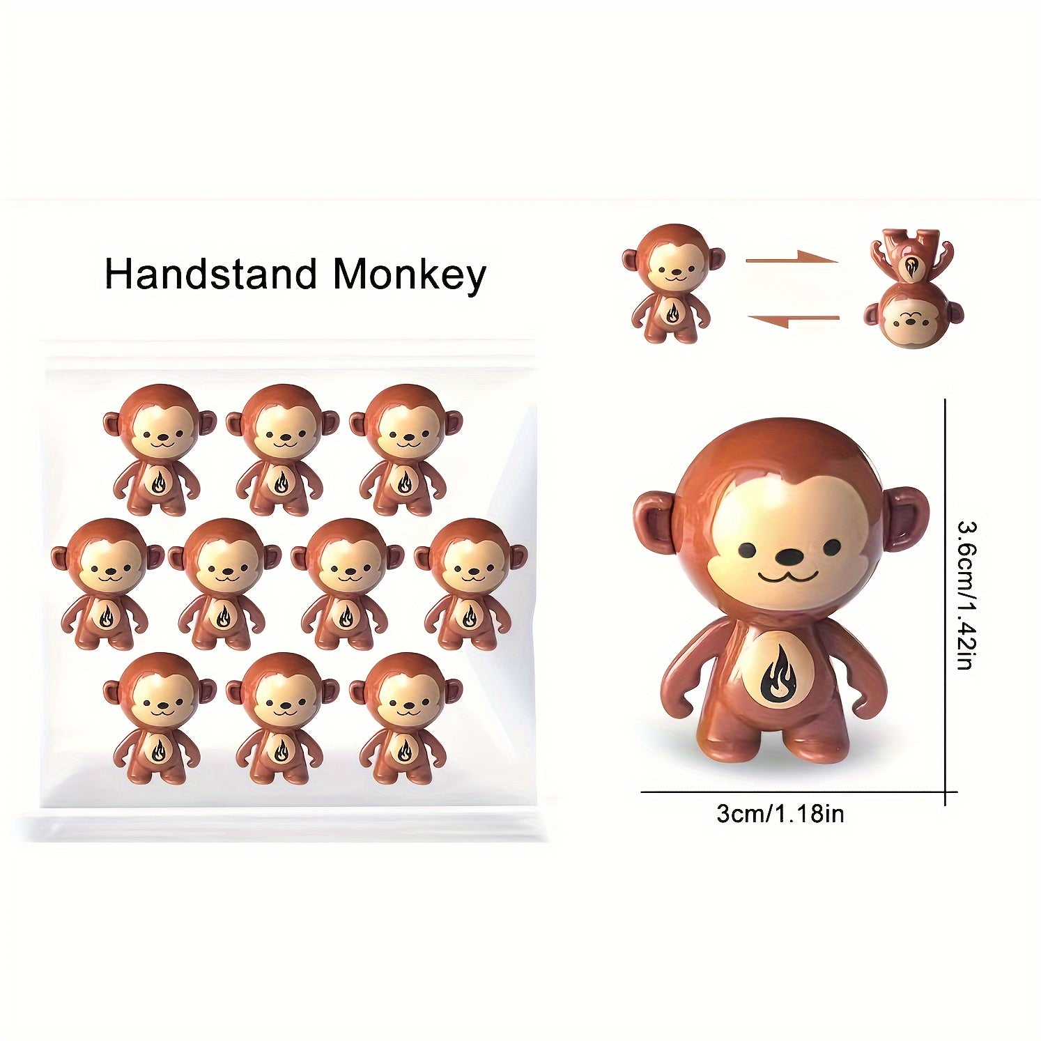 16 Mini Singes Tumbler - Jouets Décoratifs Rotatifs, Cadeaux Amusants et Antistress, Idéal pour Noël et Halloween King of Toys