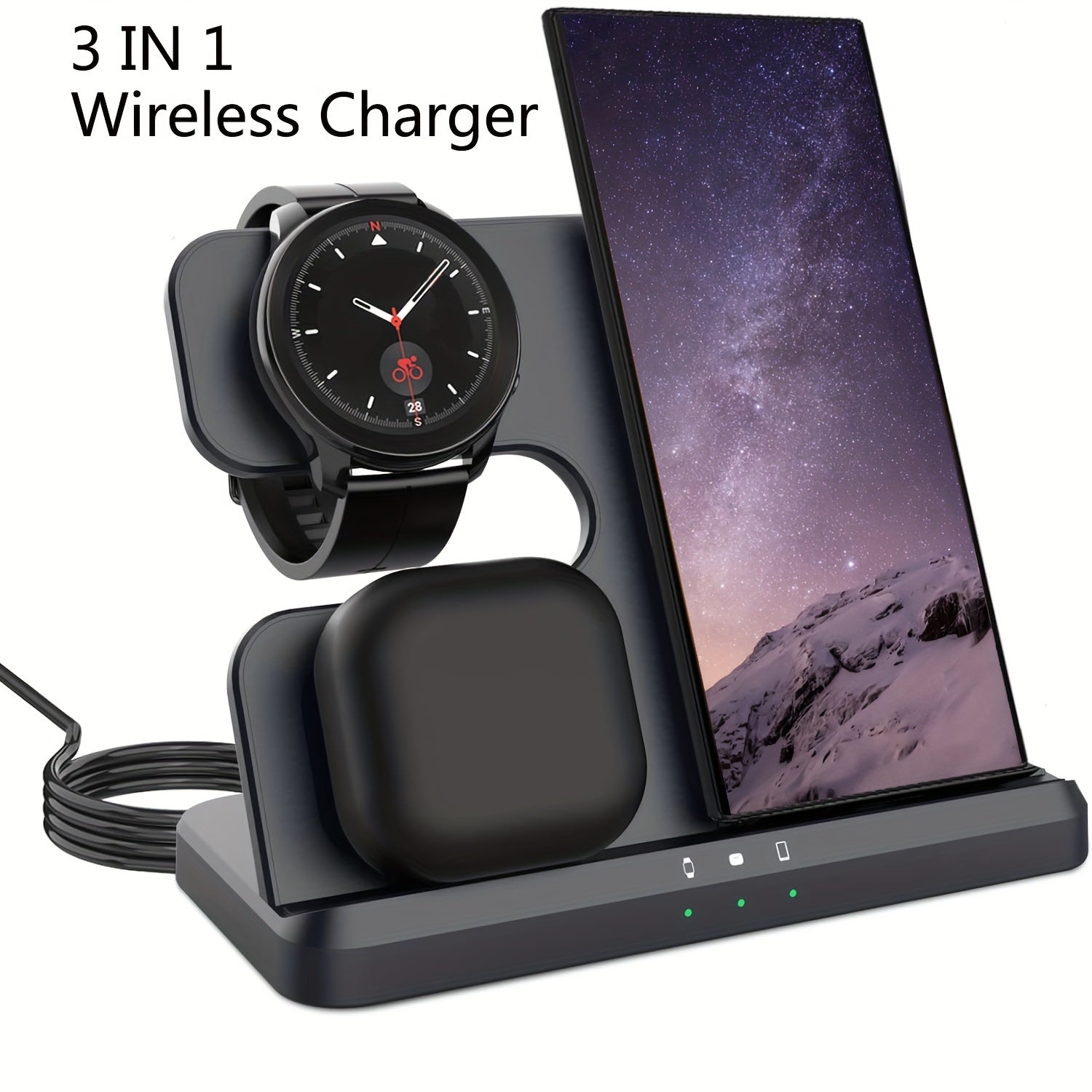 Station de Charge Sans Fil Triple | Pad de Charge Rapide 3-en-1 pour Android et iPhone King of Toys