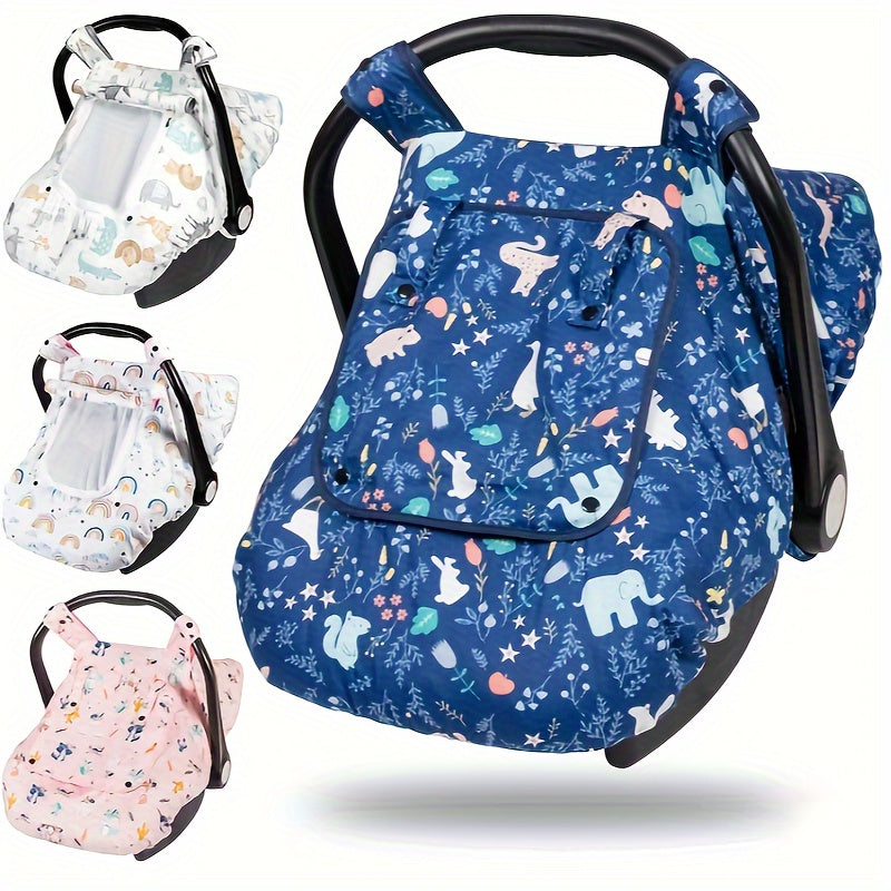 Housse de Siège Auto Bébé Hiver 3-en-1 - Couverture Minky Chaude et Coupe-Vent avec Fenêtre d'Aération - Cadeau de Naissance