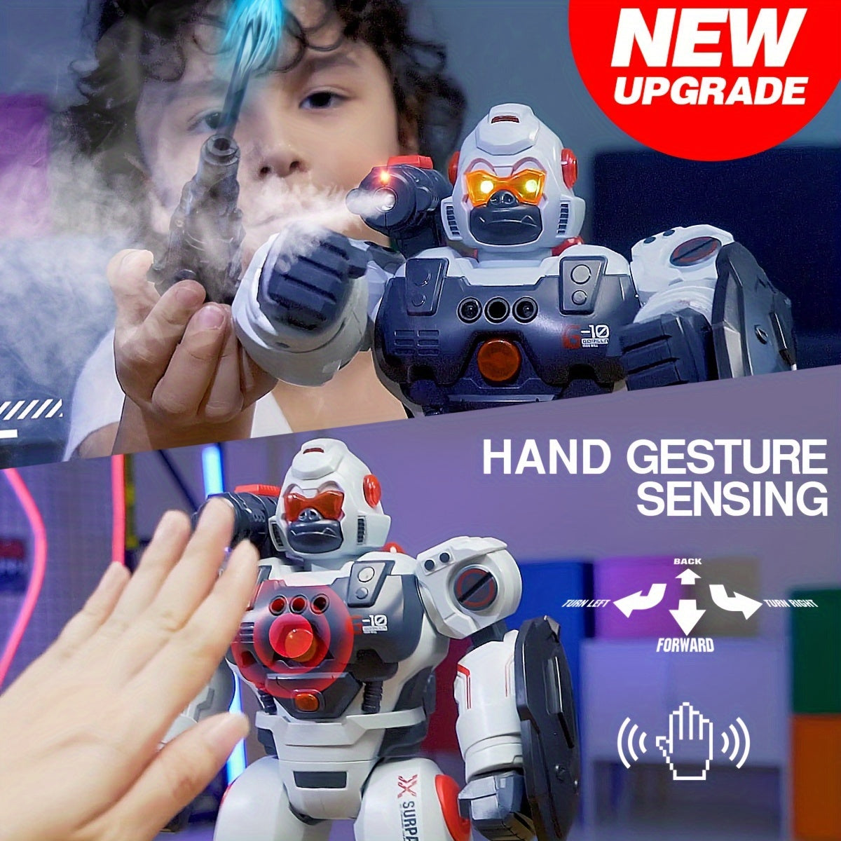 Robot Pulvérisateur Télécommandé avec Détection Gestuelle et Programmation - Cadeau Noël & Halloween King of Toys