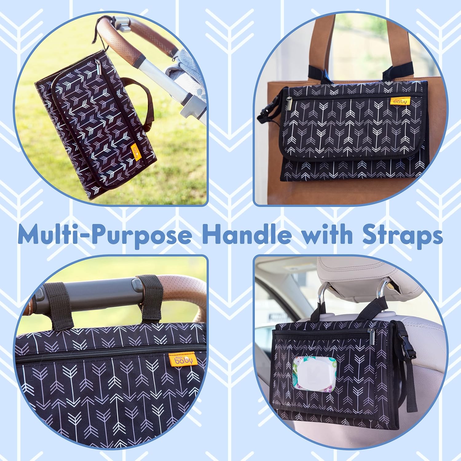 Matelas à Langer Portable Pliable pour Bébé - Kit de Voyage 3-en-1 avec Poches et Tapis à Langer Imperméable pour Nouveau-Né