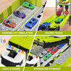 Piste de Course avec Camion Transporteur, Jouet 3 Couches, 8 Voitures de Course Incluses, Cadeau Enfant 3-6 Ans, Jouet Pliable pour Garçons et Filles King of Toys