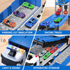 Piste de Course avec Camion Transporteur, Jouet 3 Couches, 8 Voitures de Course Incluses, Cadeau Enfant 3-6 Ans, Jouet Pliable pour Garçons et Filles King of Toys