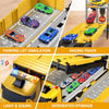 Piste de Course avec Camion Transporteur, Jouet 3 Couches, 8 Voitures de Course Incluses, Cadeau Enfant 3-6 Ans, Jouet Pliable pour Garçons et Filles King of Toys