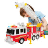 Jouet Camion de Pompiers Extra Large | Échelle de 33 Pouces avec Lumières & Sirènes Réalistes | Camion de Pompiers pour Enfants 3+ | Cadeau de Noël et Anniversaire King of Toys