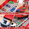 Piste de Course avec Camion Transporteur, Jouet 3 Couches, 8 Voitures de Course Incluses, Cadeau Enfant 3-6 Ans, Jouet Pliable pour Garçons et Filles King of Toys