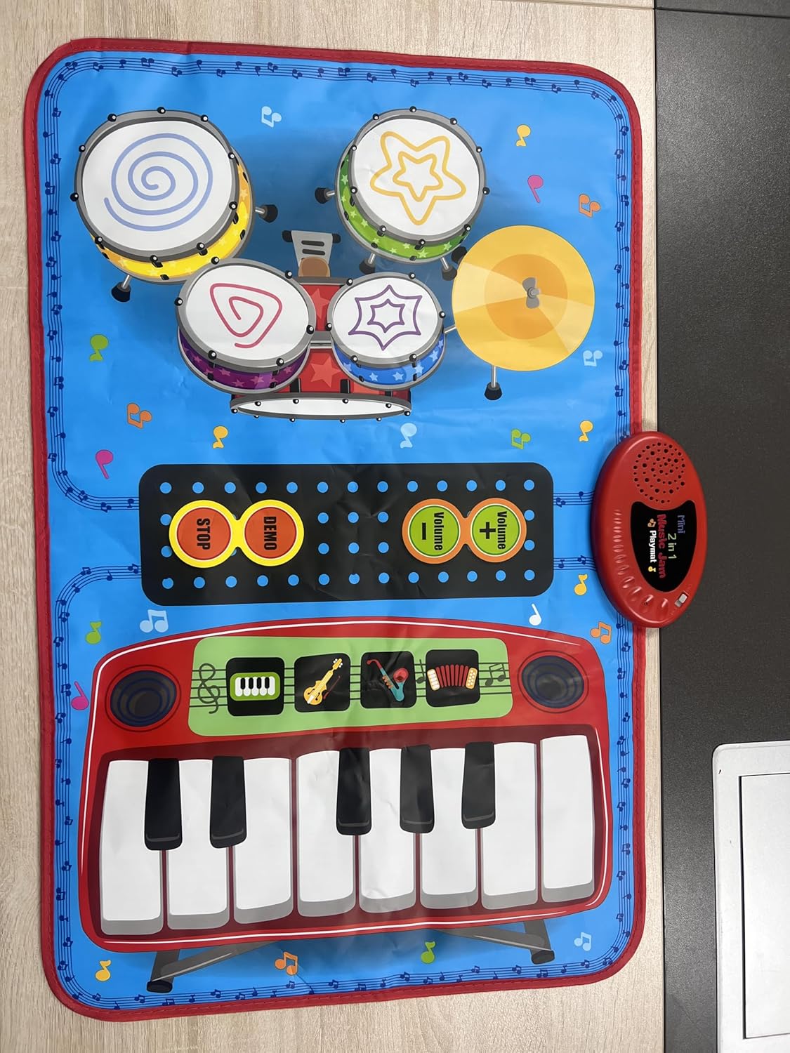 Tapis Musical 2-en-1 pour Enfants 1-5 Ans - Tapis de Piano Clavier et Batterie Électronique pour Bébé Garçon Fille - Cadeau Éducatif Précoce