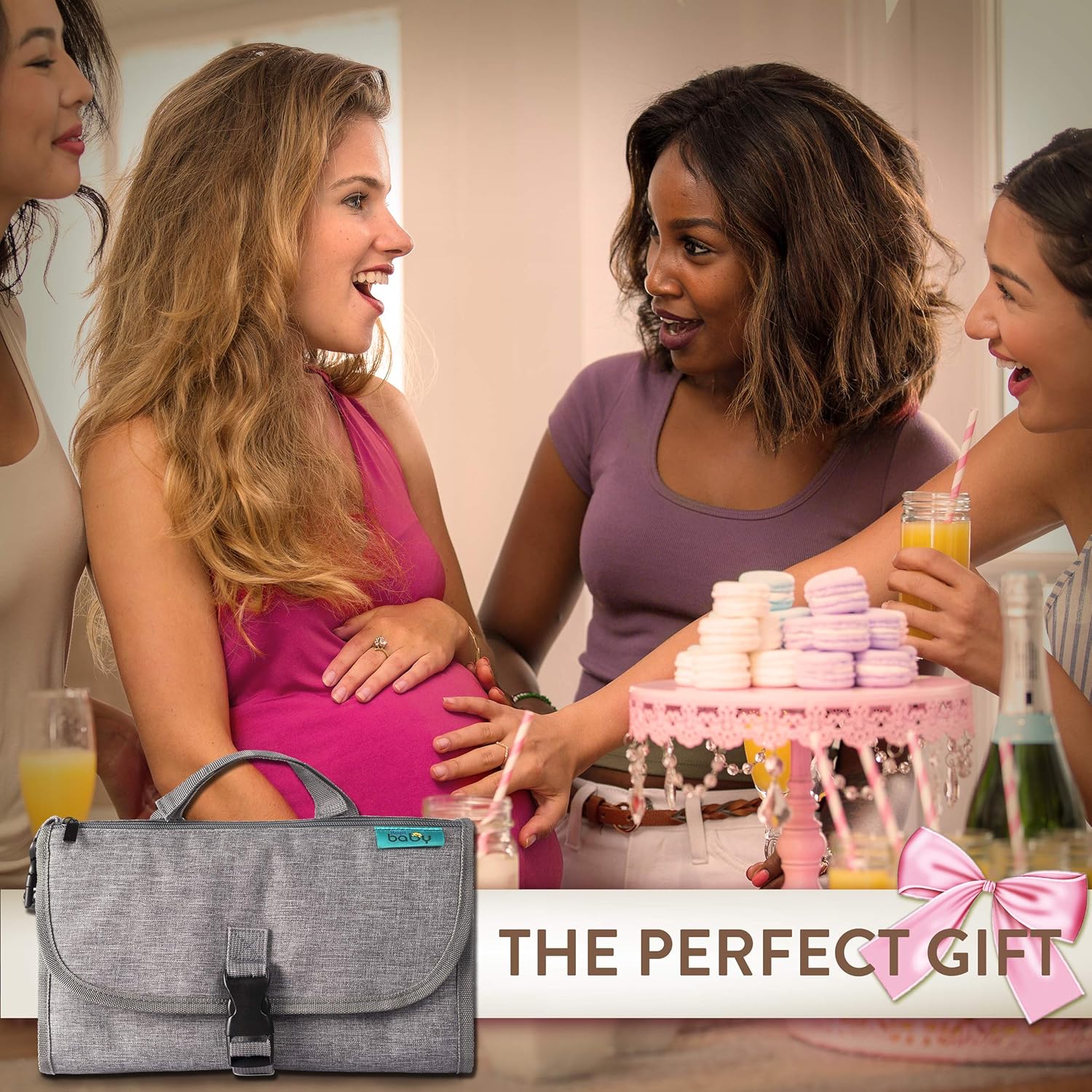 Matelas à Langer Portable Pliable pour Bébé - Kit de Voyage 3-en-1 avec Poches et Tapis à Langer Imperméable pour Nouveau-Né