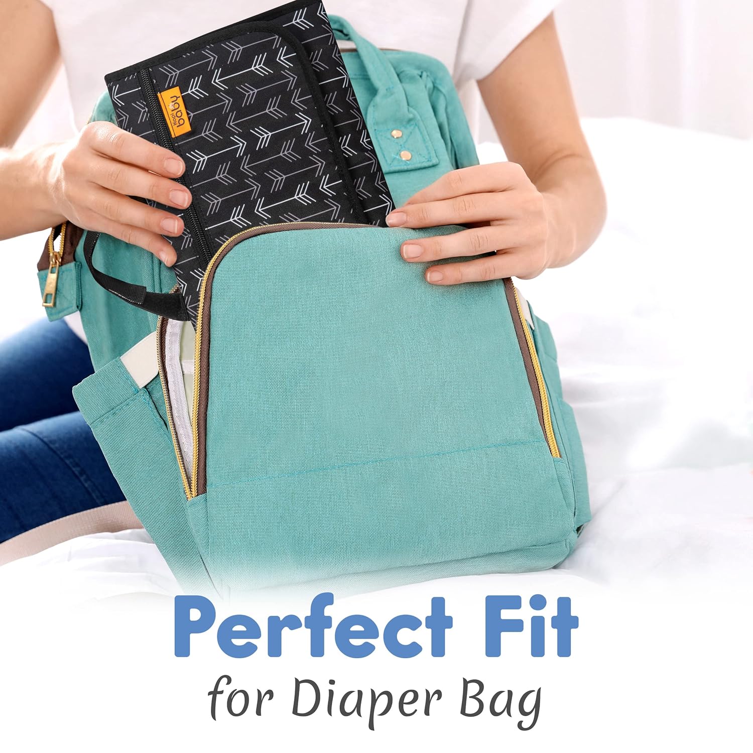 Matelas à Langer Portable Pliable pour Bébé - Kit de Voyage 3-en-1 avec Poches et Tapis à Langer Imperméable pour Nouveau-Né