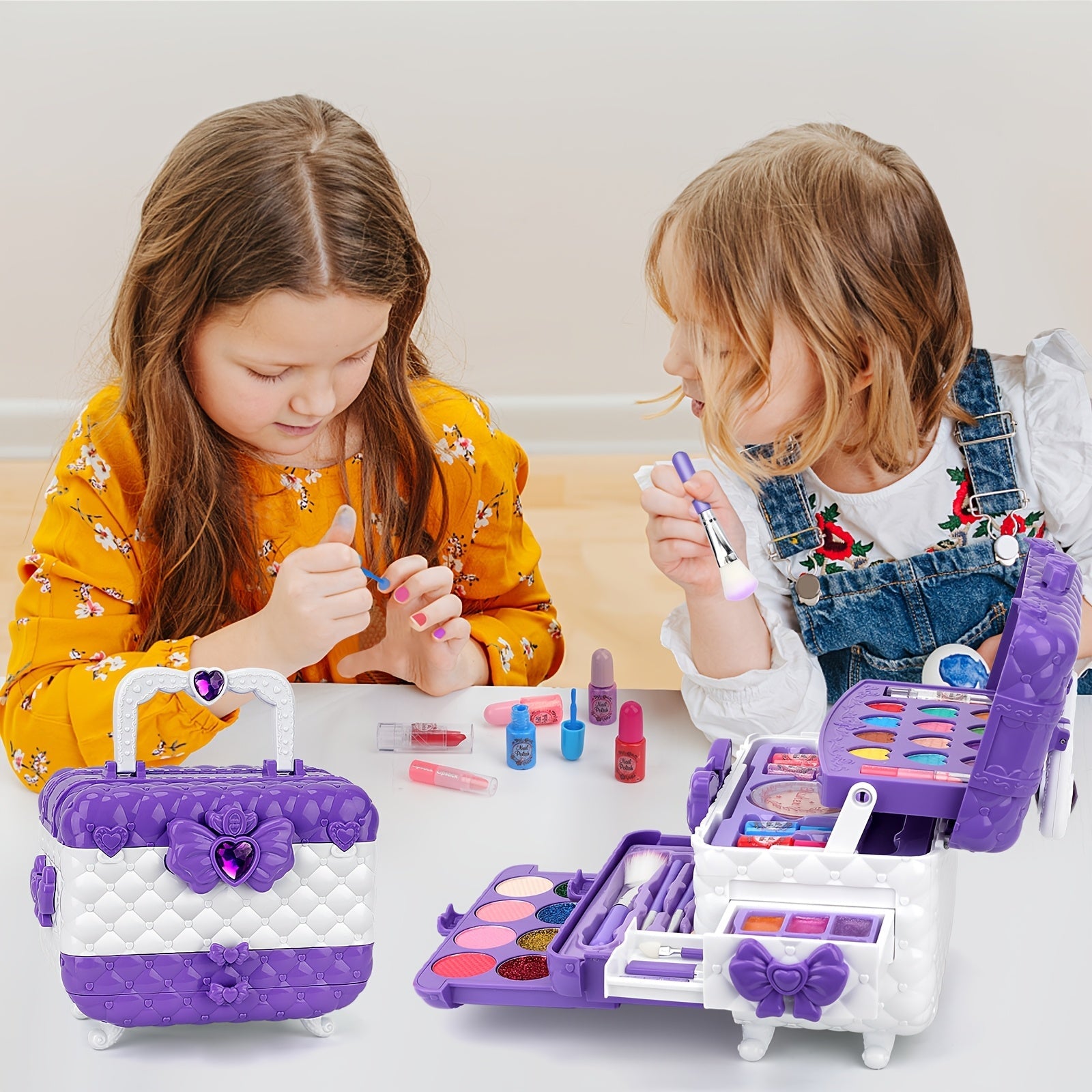 Set de Maquillage 54pcs pour Filles - Maquillage Lavable et Jouet Réaliste - Cadeau Anniversaire, Noël & Halloween King of Toys