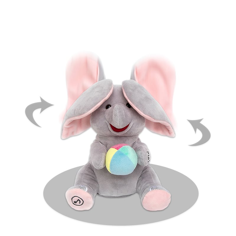 PeekPal Éléphant Musical – Peluche interactive avec sons et fonctions tactiles
