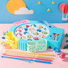 45 pièces Jouet de pêche électrique avec musique | Modèles de pêche rotatifs avec hameçons et autocollants mignons, cadeau pour enfants King of Toys