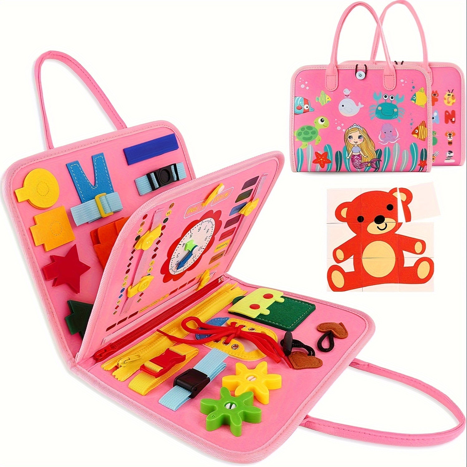 Tableau d'Activités 25-en-1 | Jouet Éducatif Sensoriel pour Tout-Petits de 1 à 4 Ans, Parfait pour les Voyages et Cadeau King of Toys