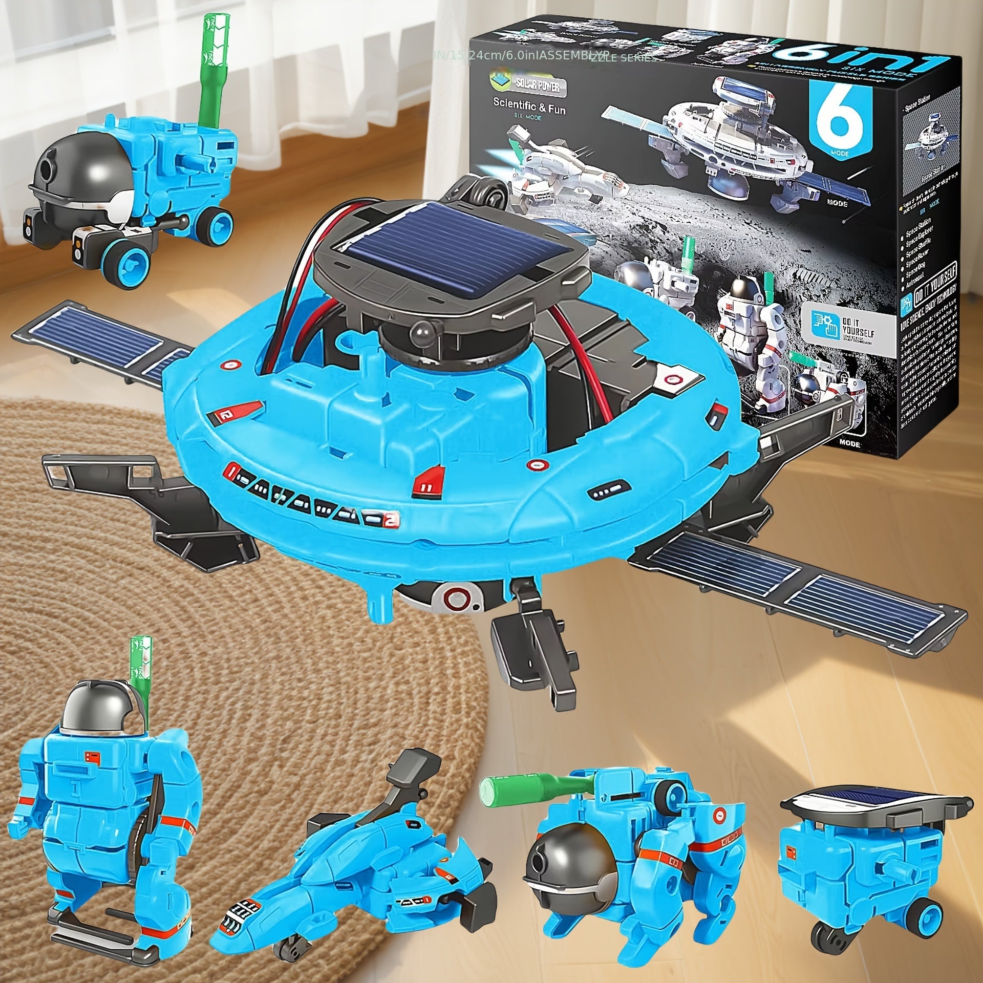 Kit Robotique Solaire 6-en-1 – Jouet Éducatif Scientifique pour Enfants 8-13 Ans