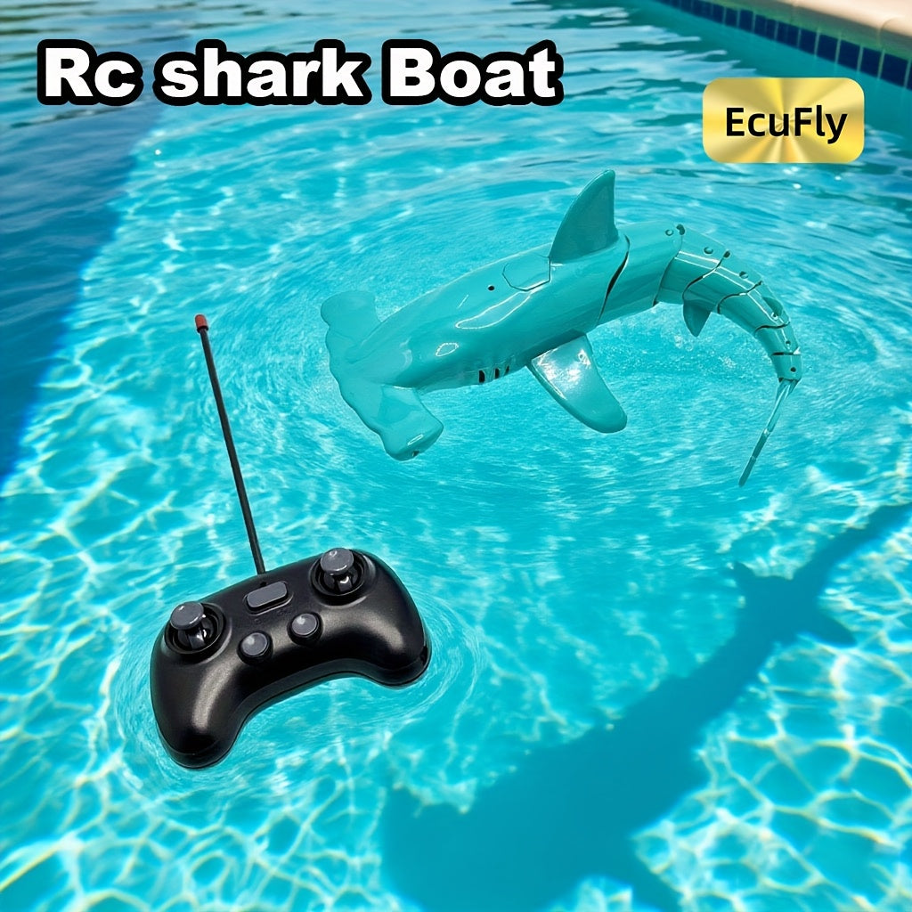 Bateau simulateur de requin RC - 15 minutes d'autonomie en surface - Vitesse de 3-4 KM/H - Jouet aquatique - Deux moteurs puissants - Cadeau parfait.