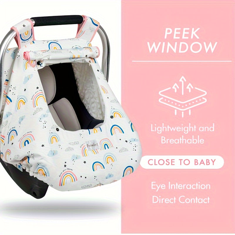 Housse de Siège Auto Bébé Hiver 3-en-1 - Couverture Minky Chaude et Coupe-Vent avec Fenêtre d'Aération - Cadeau de Naissance