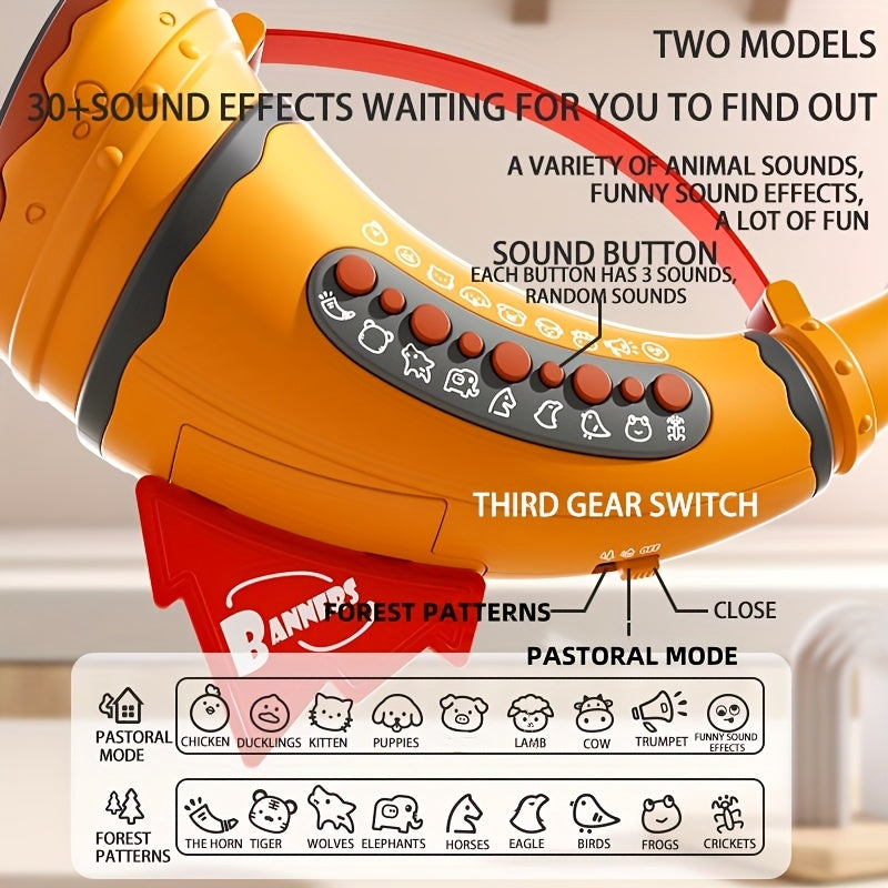 Trompette Sifflet Rassemblement d'Animaux pour Enfants 3 Ans et Plus - Jouet Musical Éducatif pour Filles et Garçons - Entraînement de la Capacité Pulmonaire