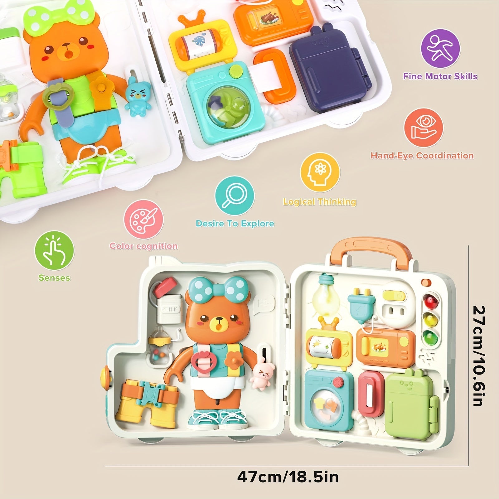 Tableau d’Activités Interactif pour Enfants - Jouet Éducatif pour 1-3 Ans, Cadeau de Noël & Anniversaire, Fonctionne avec Piles (AA), Vert King of Toys