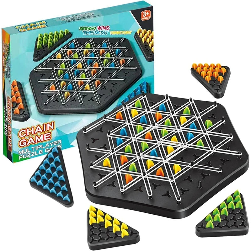 Jeu d'Échecs Triangle - Jeu de Bataille Éducatif en Caoutchouc - Cadeau de Fête en Famille King of Toys