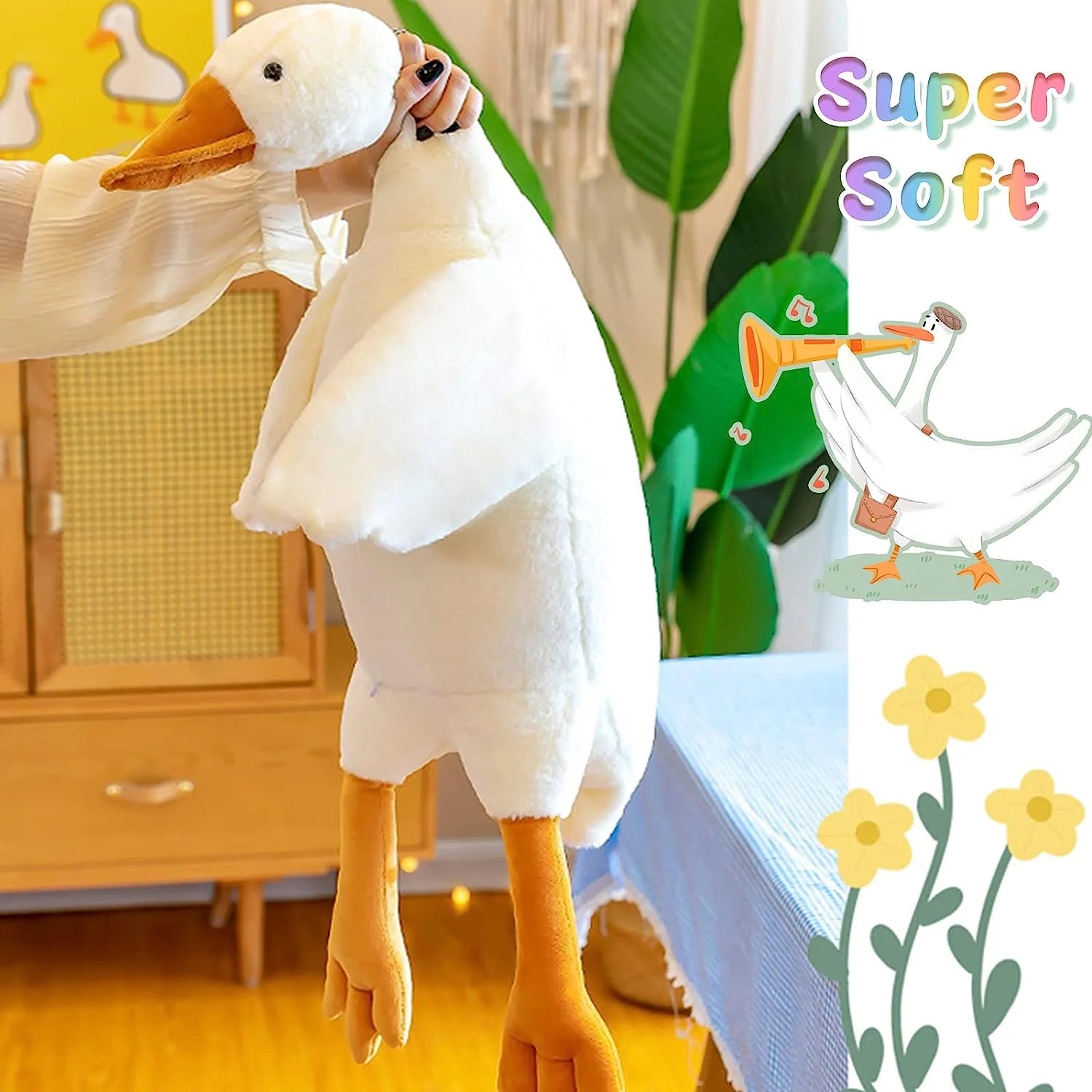 70 cm Peluche Oie en Peluche | Mignon Canard en Peluche, Oreiller Cygne Doux à Câliner pour Enfants et Adultes King of Toys