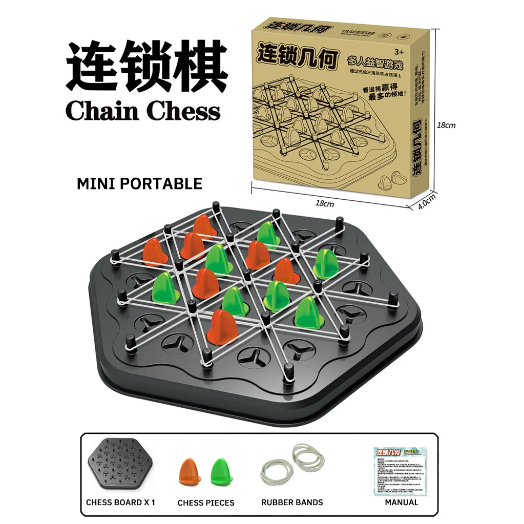 Jeu d'Échecs Triangle - Jeu de Bataille Éducatif en Caoutchouc - Cadeau de Fête en Famille King of Toys