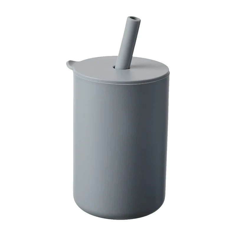 Tasse à paille pour bébé de 150ml Tasse à boire pour enfant de 5oz Tasse d'apprentissage en silicone pour bébé et enfant Tasse d'alimentation portable et pratique