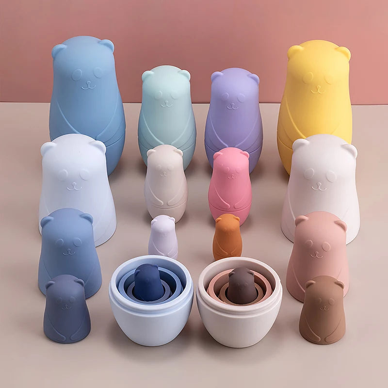 Montessori Matryoshka Dolls Set | BPA-Free Silicone Stacking Blocks, Educational Toy for Toddlers & Children | Safe & Fun Developmental Gift King of Toys