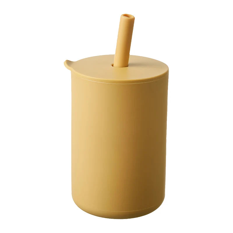 Tasse à paille pour bébé de 150ml Tasse à boire pour enfant de 5oz Tasse d'apprentissage en silicone pour bébé et enfant Tasse d'alimentation portable et pratique