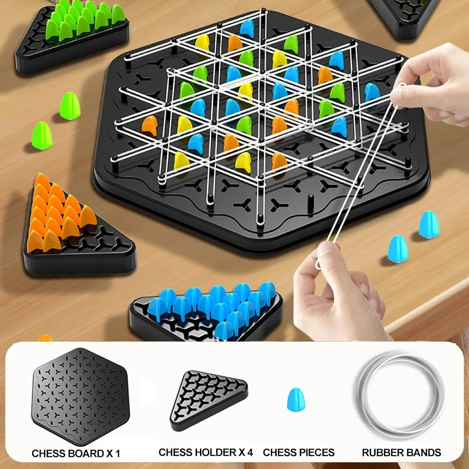 Jeu d'Échecs Triangle - Jeu de Bataille Éducatif en Caoutchouc - Cadeau de Fête en Famille King of Toys