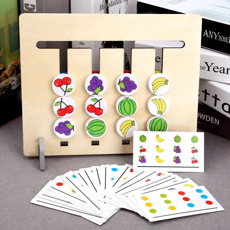 Casse-têtes Montessori de Glissement: Jeu d'Association des Couleurs et des Formes De Speelgoed Koning