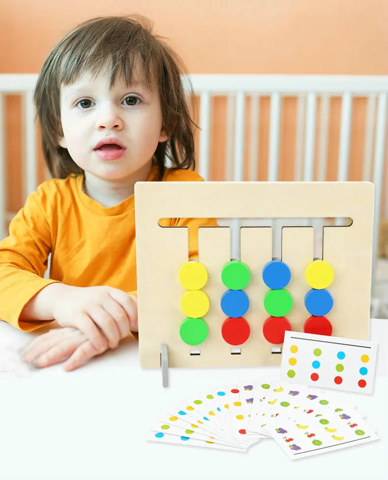 Casse-têtes Montessori de Glissement: Jeu d'Association des Couleurs et des Formes De Speelgoed Koning