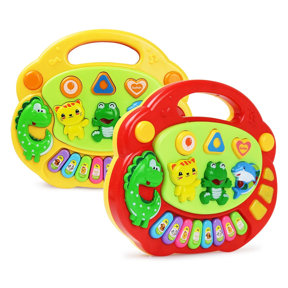 Jeu de clavier de piano pour enfants avec sons d'animaux et lumière clignotante Instrument de musique pour bébé Jouets de musique Jouets éducatifs Cadeaux pour enfants