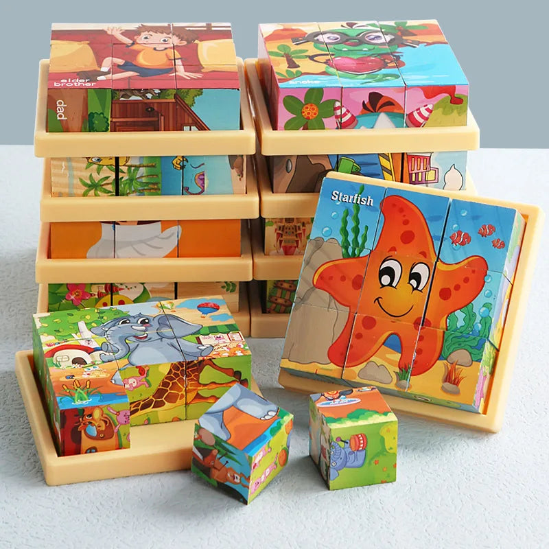 6 Puzzles de Monde Marin | Jouets d'Activité Éducatifs pour le Développement Intellectuel des Enfants