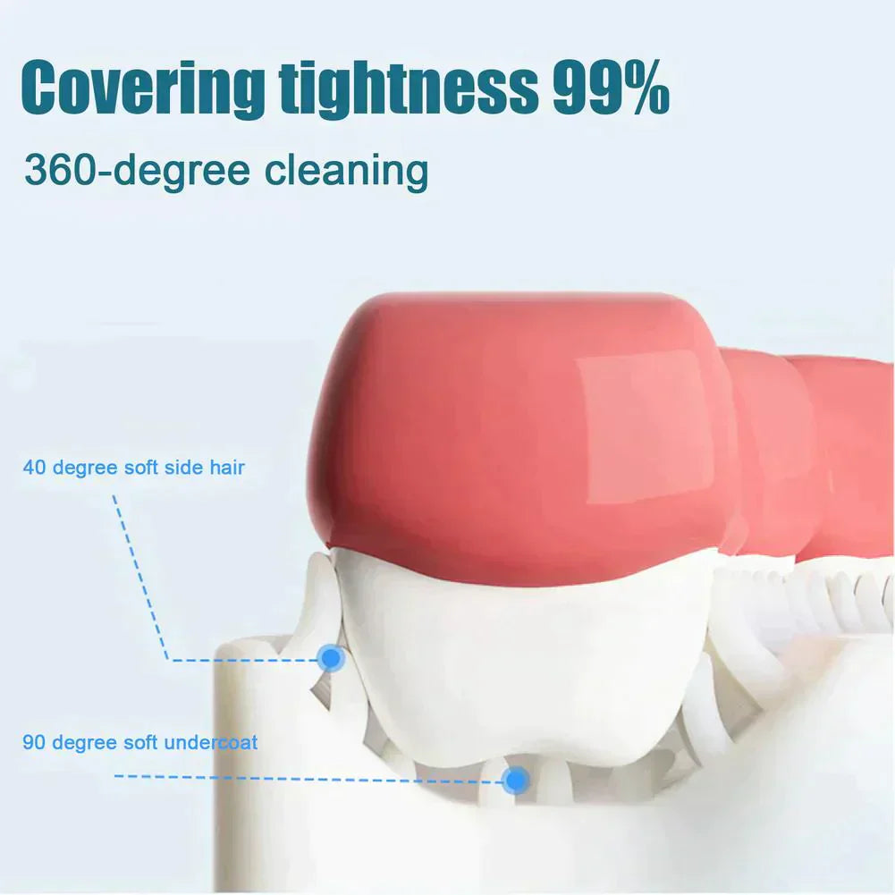 Brosse à dents pour enfants en forme de U - Brosse en silicone à poils souples 360° pour enfants
