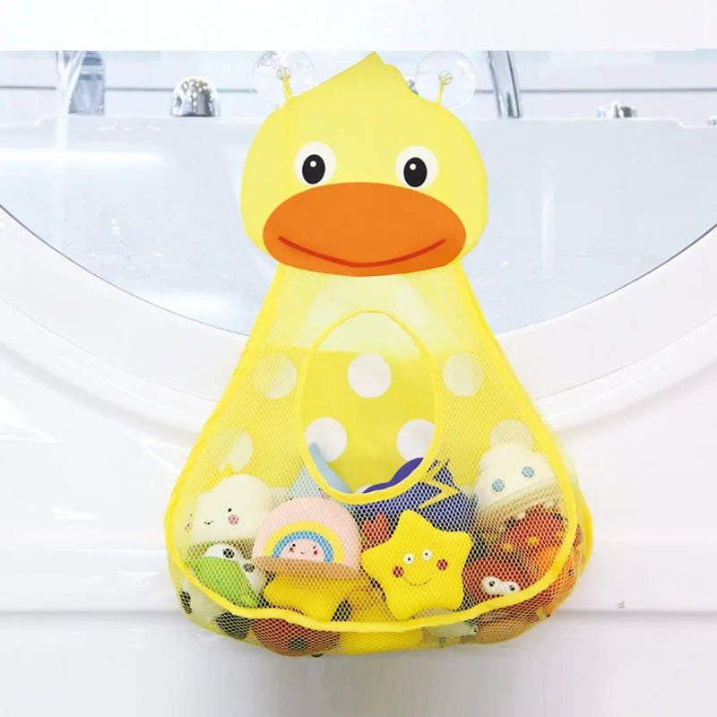 Filet de rangement bain bébé - Ventouses solides, jouets grenouille & canard King of Toys