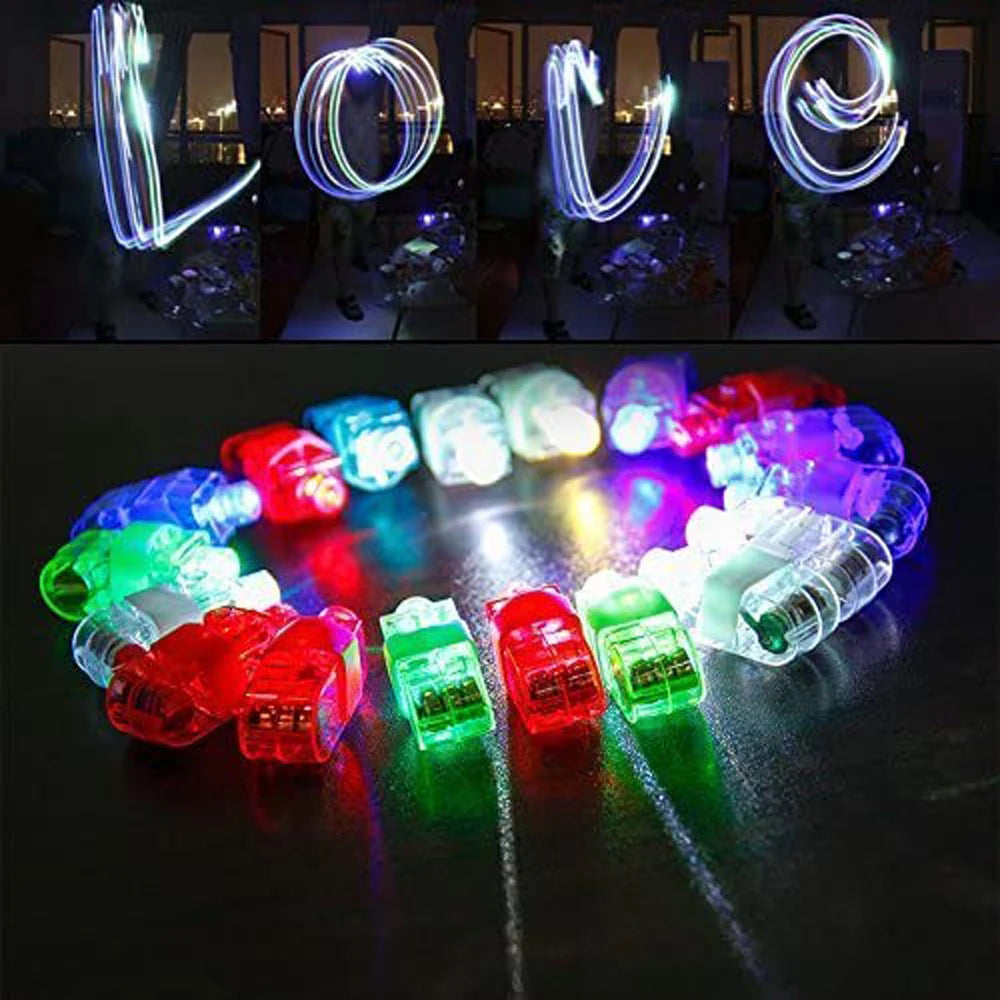 10pcs LED Doigts lumineux - Bagues festives pour enfants & adultes King of Toys