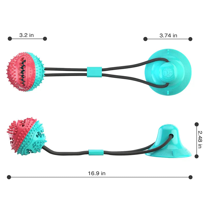 Jouet à Balle pour Grand Chien l Balle avec Ventouse et Corde l Jeu de Friandises l Jouet à Mâcher pour Nettoyer les Dents De Speelgoedkoning