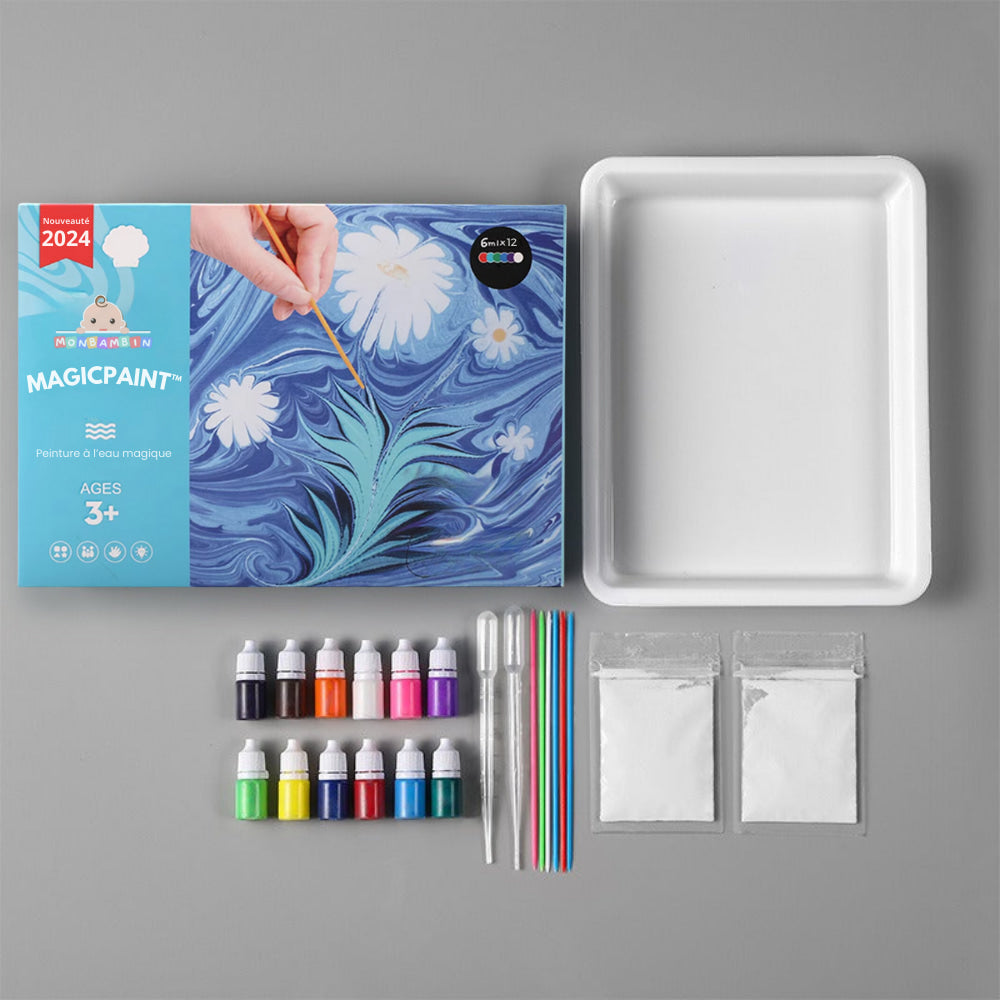 Kit de Peinture sur Eau | Kit de Marbrure sur Eau pour Tissu et Papier pour Activités Enfants de 6 à 10 Ans