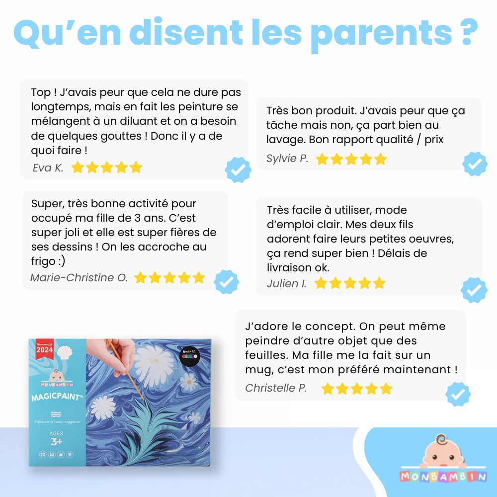 Kit de Peinture sur Eau | Kit de Marbrure sur Eau pour Tissu et Papier pour Activités Enfants de 6 à 10 Ans