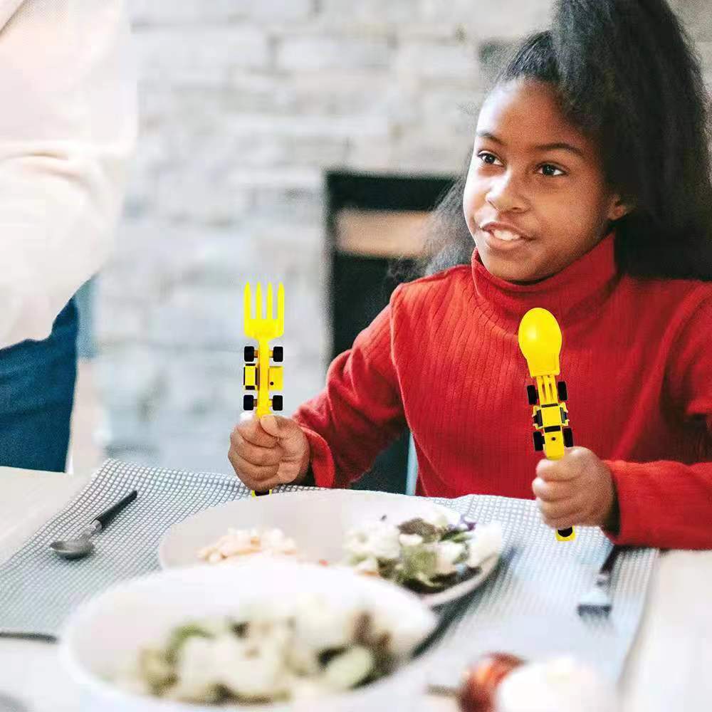 BuildBites Couverts de Construction – Ustensiles ludiques éducatifs pour les repas des enfants