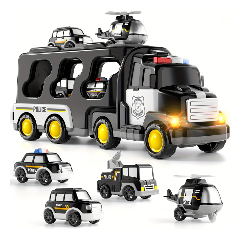 5 en 1 Jouets de Voitures de Police | Véhicules avec Lumières et Musique pour Enfants dès 1 An