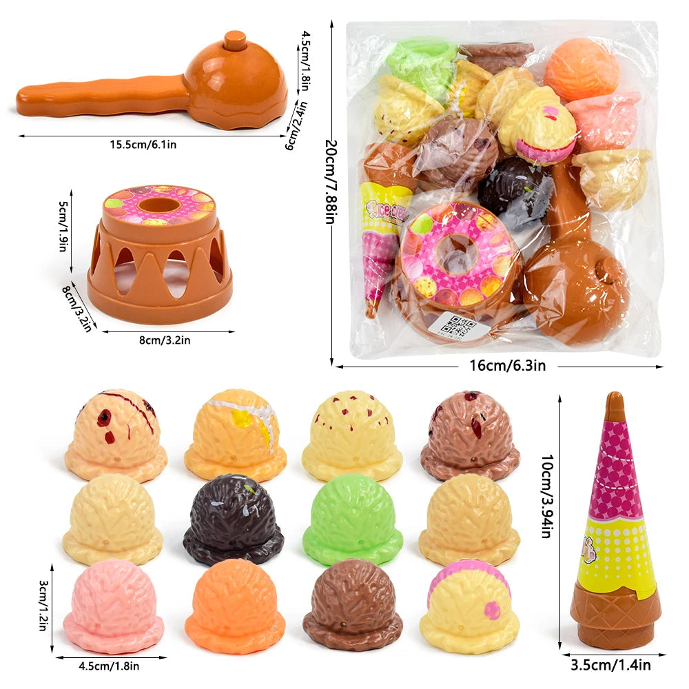 Jouet de Cuisine Simulation Nourriture - Glace Empilable, Jouet Éducatif pour Bébé King of Toys