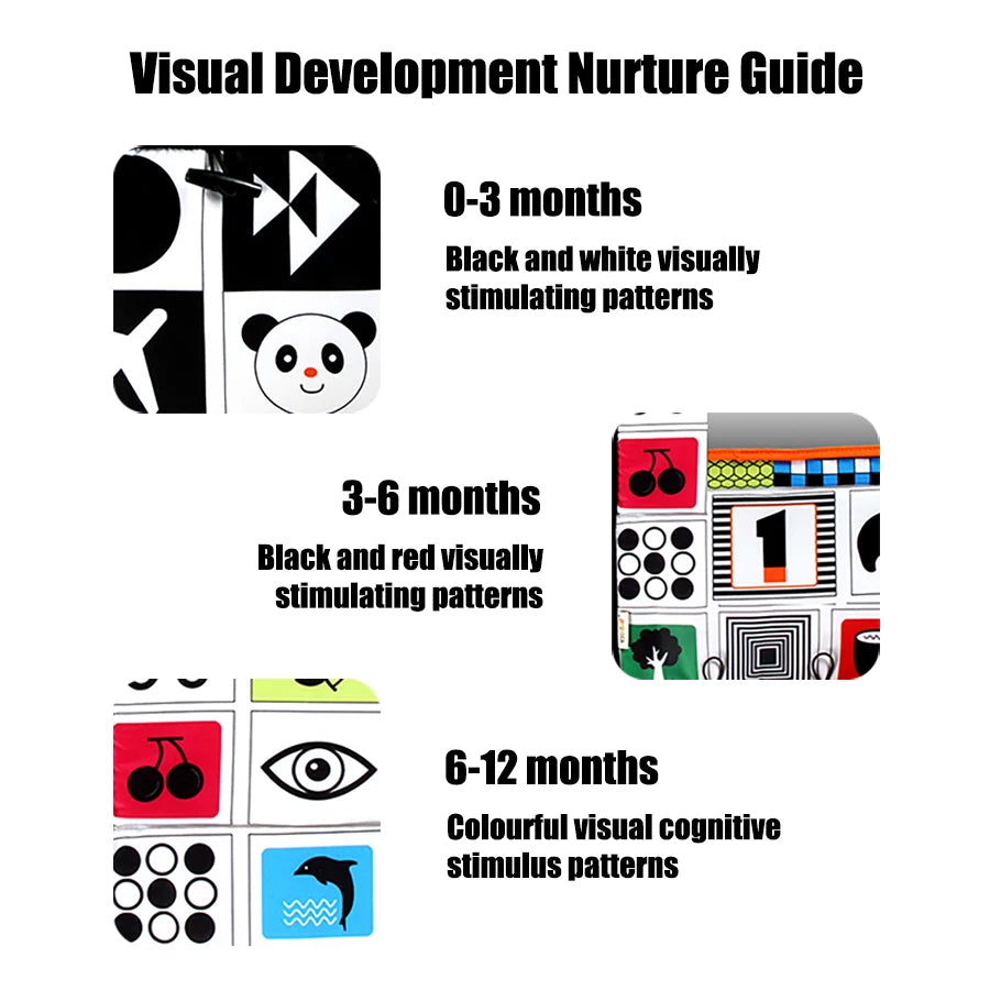 Livre d'Éveil Bébé Pliable avec Miroir – Jouet Tapis Temps sur le Ventre et Développement Visuel