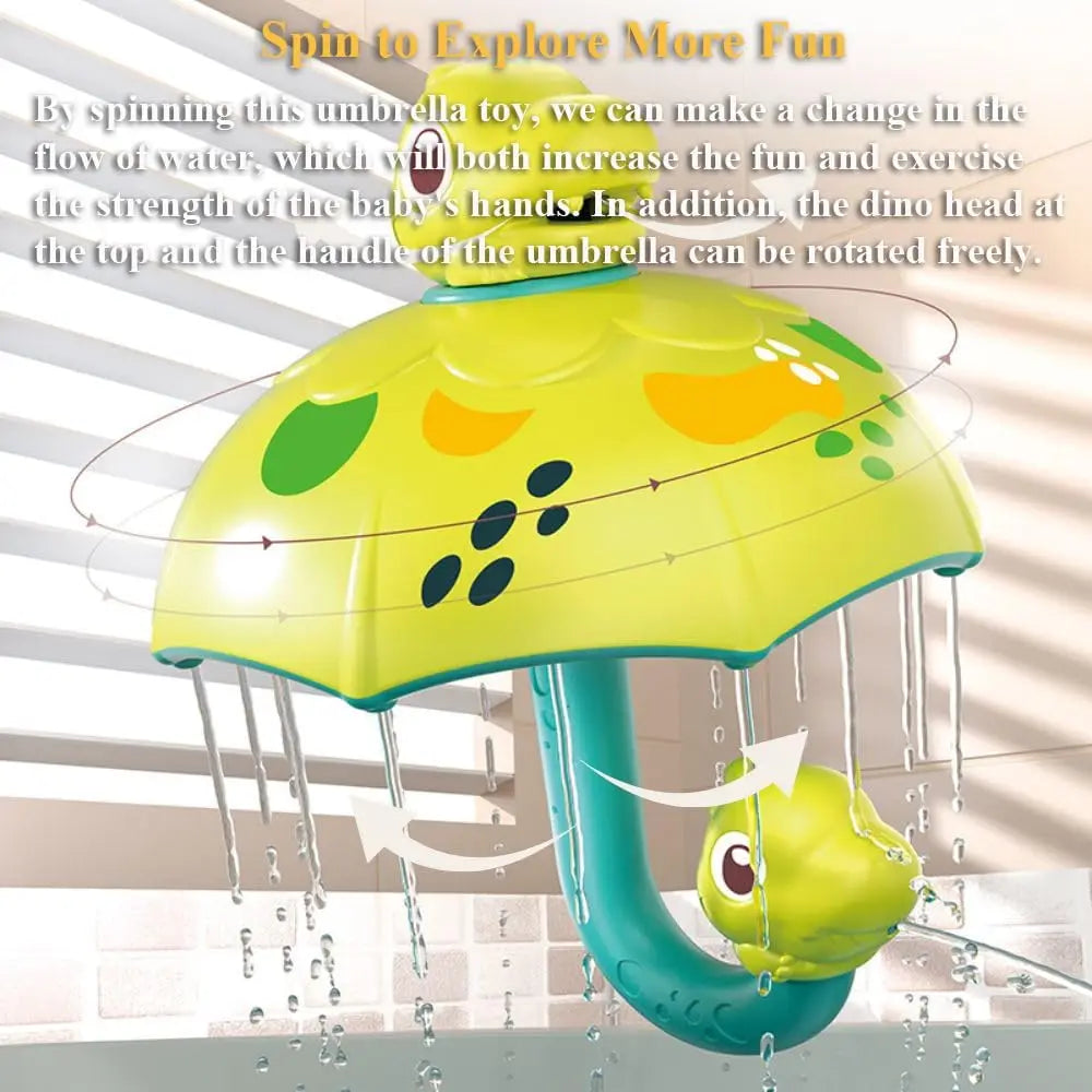Jouet Parapluie Dinosaure pour Bain Bébé – Arroseur de Douche Rotatif et Ludique pour Enfants