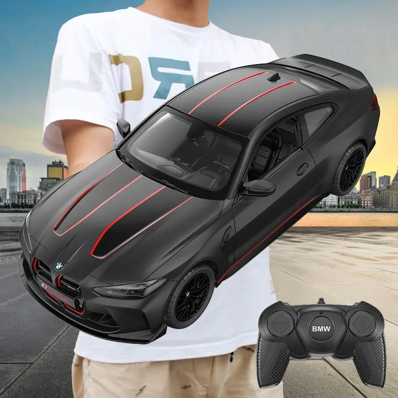 Voiture RC Rastar échelle 1:16 BMW M4 CSL – Véhicule de course haute vitesse télécommandé avec LED, jouet pour garçons King of Toys